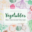 21种免费的手绘蔬菜图案玉米、辣椒、洋葱、南瓜、花椰菜、萝卜番茄等图形PS笔刷