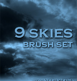 9种天空效果云朵背景Photoshop笔刷素材下载