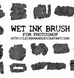 水墨、水彩痕迹纹理素材PS笔刷下载