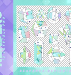 12种手绘水晶、钻石图形之韩国笔刷免费下载（PNG免扣图透明格式）
