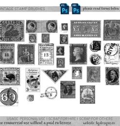 外国古董邮票、旧邮票素材PS笔刷下载