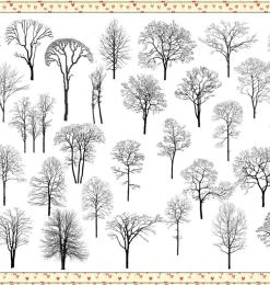 森林树枝、大树剪影Photoshop树木笔刷素材