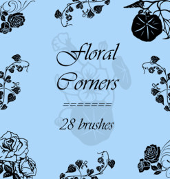 28种漂亮的鲜花花朵图案Photoshop植物花纹笔刷