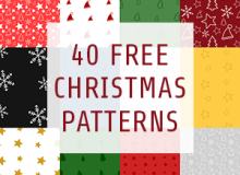40种可爱的圣诞节饰品装饰背景图案Photoshop填充图案底纹素材 Patterns 下载