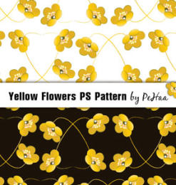 手绘黄色花朵花纹PS填充底纹素材下载