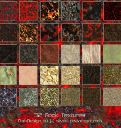 32种岩石纹理、石材、熔浆、岩浆表面材质效果Photoshop材质笔刷素材（JPG格式）