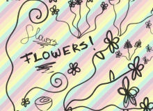 涂鸦童趣鲜花花朵图案Photoshop笔刷素材下载