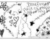 童趣手绘线条爱心、花纹、星星等图案Photoshop笔刷素材（JPG格式）