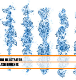 15种水流效果痕迹笔触笔刷Illustrator画笔素材下载