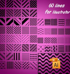 60种线条背景图案Illustrator笔刷/Ai画笔素材免费下载