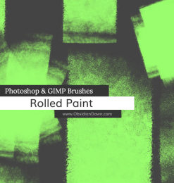 滚筒痕迹、油漆滚筒涂抹纹理Photoshop笔刷素材