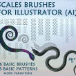 智能蛇鳞、鳞片纹理效果、鳞甲纹理花纹图案 Illustrator笔刷素材