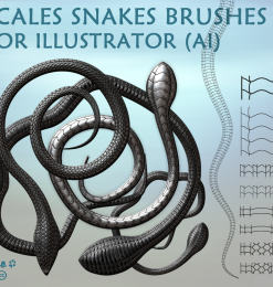 蛇形线条图案 Illustrator笔刷素材免费下载