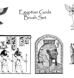 埃及法老神像图案Photoshop笔刷素材下载