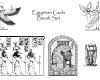 埃及法老神像图案Photoshop笔刷素材下载