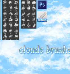 蓝天白云纹理图案、高空云朵背景PS笔刷下载