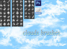 蓝天白云纹理图案、高空云朵背景PS笔刷下载