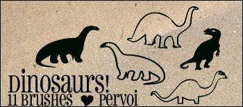 侏罗纪恐龙造型图案Photoshop笔刷下载