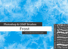 寒冷的冰霜、霜冻花纹、冰花图案、冰晶Photoshop笔刷下载