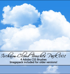 天空中的白云、云彩效果图形PS笔刷免费下载
