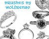14种钻戒、宝石戒指、订婚戒指、结婚戒指Photoshop笔刷素材下载