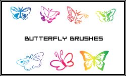 漂亮的蝴蝶印花剪影图像Photoshop笔刷下载