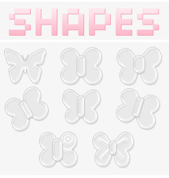 简洁的蝴蝶图形photoshop自定义形状素材 .csh 下载
