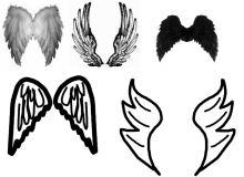 羽毛翅膀、涂鸦翅膀、手绘翅膀图形Photoshop笔刷下载