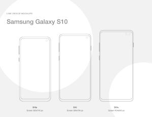 三星Galaxy S10 线框式样机素材 – Sketch 设计素材