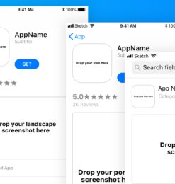 App Store 应用程序预览界面模板 – Sketch 模板免费下载