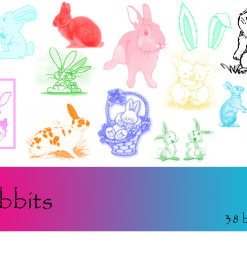 可爱小白兔、兔子造型PS笔刷下载