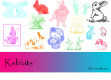 可爱小白兔、兔子造型PS笔刷下载
