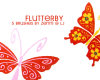 漂亮的5种卡通蝴蝶花纹图案PS笔刷下载