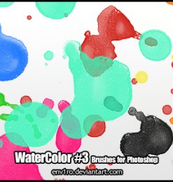 水彩、油彩液体滴溅、颜料溅射纹理PS笔刷下载