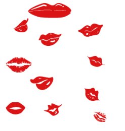 性感红唇、口红印迹图案PS笔刷素材下载