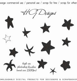 海星、五角星、星星图案PS笔刷素材