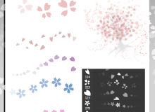 樱花造型的花瓣PS笔刷素材