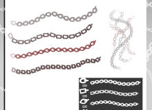 四种铁链、链条、锁链纹理PS笔刷下载