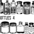 各种欧美复古式药瓶、酒瓶等PS笔刷素材下载