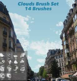 14种高清云朵图案Photoshop白云笔刷素材