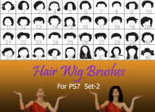 40种女士、女生假发头套、发型造型Photoshop美图头发笔刷 #.2
