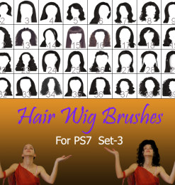 40种女士、女生假发头套、发型造型Photoshop美图头发笔刷 #.3