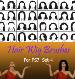 40种女士、女生假发头套、发型造型Photoshop美图头发笔刷 #.4