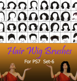 40种女士、女生假发头套、发型造型Photoshop美图头发笔刷 #.6