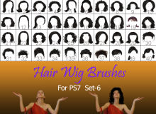 40种女士、女生假发头套、发型造型Photoshop美图头发笔刷 #.6