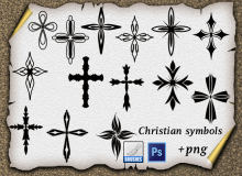 十字式印花图案PS笔刷素材下载