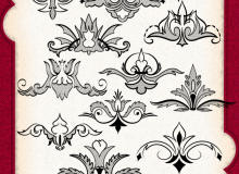 贵族式植物印花图案PS花纹笔刷
