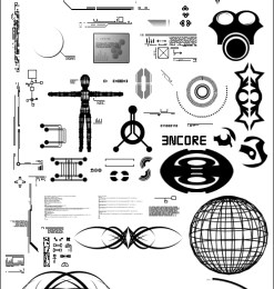 外星人科技符号元素PS笔刷素材