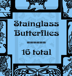 16种蝴蝶印花花纹PS笔刷素材