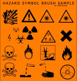 禁止标志、警示图案、骷髅头、核辐射PS标志笔刷